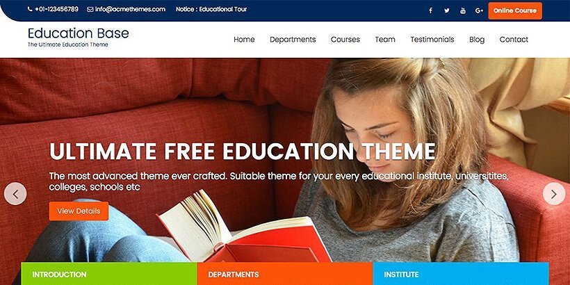 educationbase free education wordpress themes