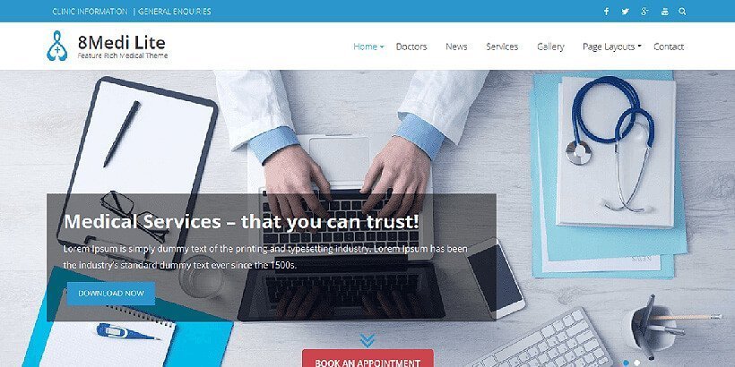 EightMedi Lite Free Medical WordPress Themes