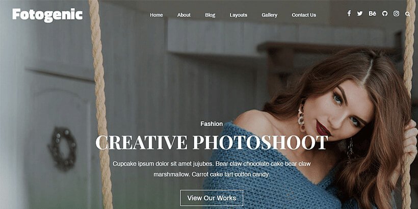 fotogenic free photography wordpress themes