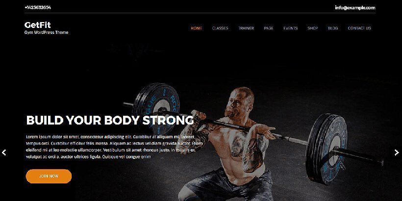 getfit free fitness wordpress themes