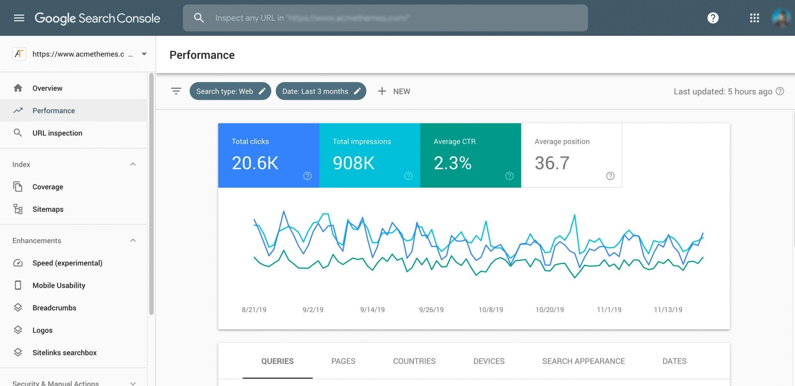 Google search console Screen shot