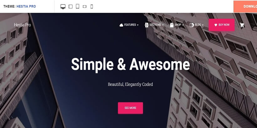 Hestia-Best-Free Mega-Menu-WordPress-Themes