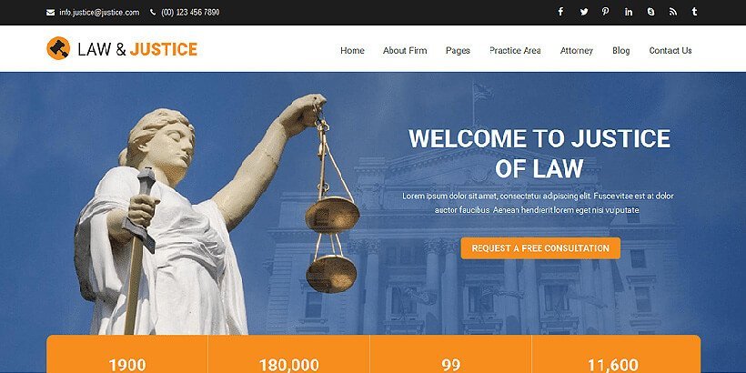 justice free lawyer wordpress themes