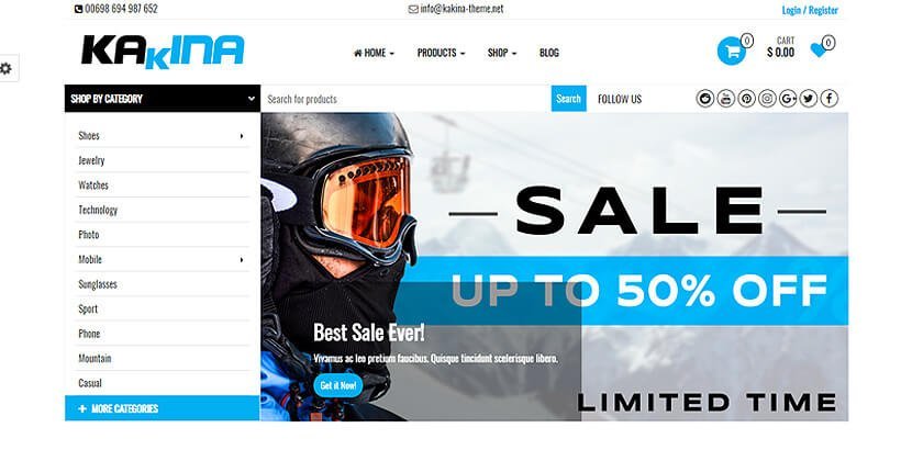 kakina best woocommerce theme