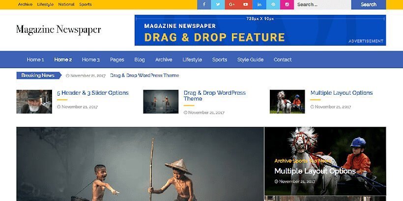 magazine newspaper free magazine wordpress themes