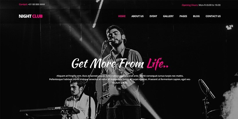 nightspot free event wordpress themes