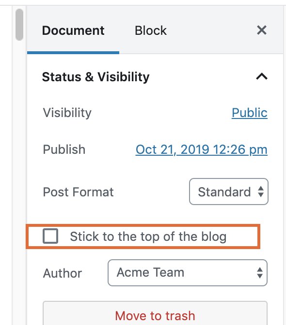 sticky post in wordpress