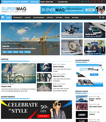 SuperMagPro - Premium Magazine, News and Blog WordPress Themes
