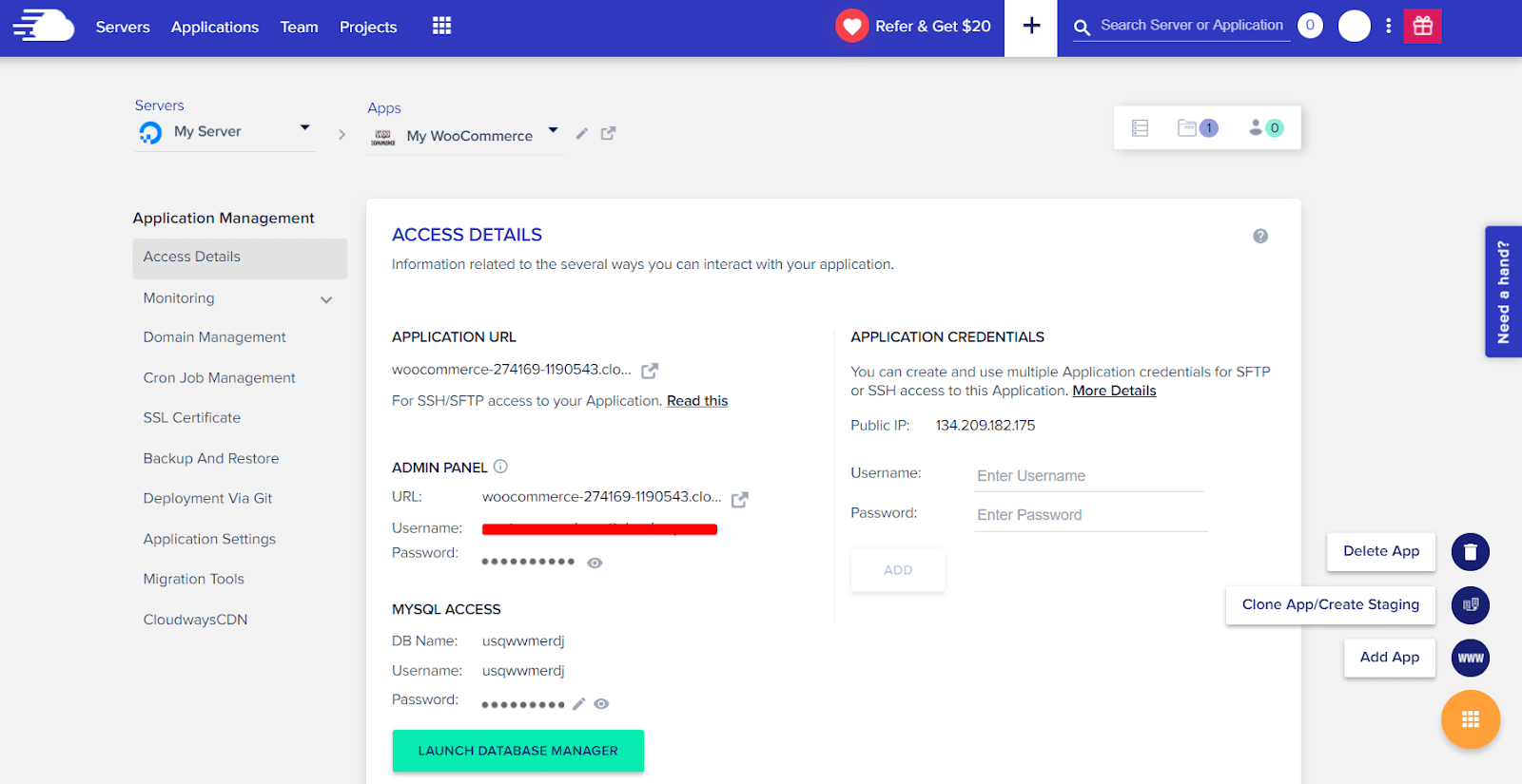 cloudways woocommerce application management